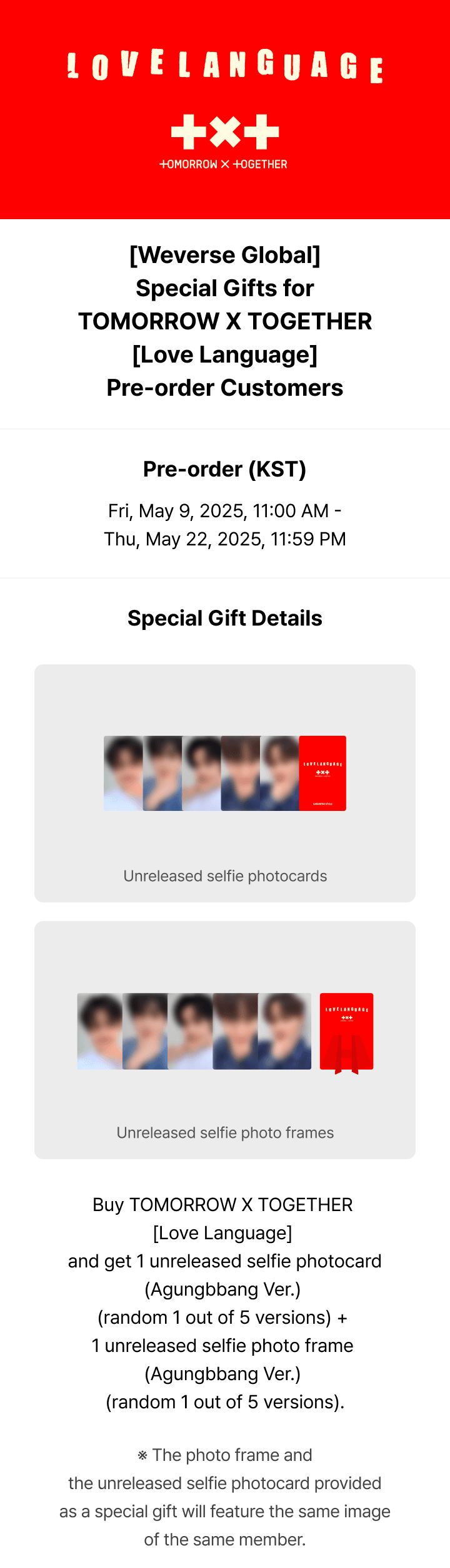 (PREVENTA) TXT - LOVE LANGUAGE + WEVERSE GIFT