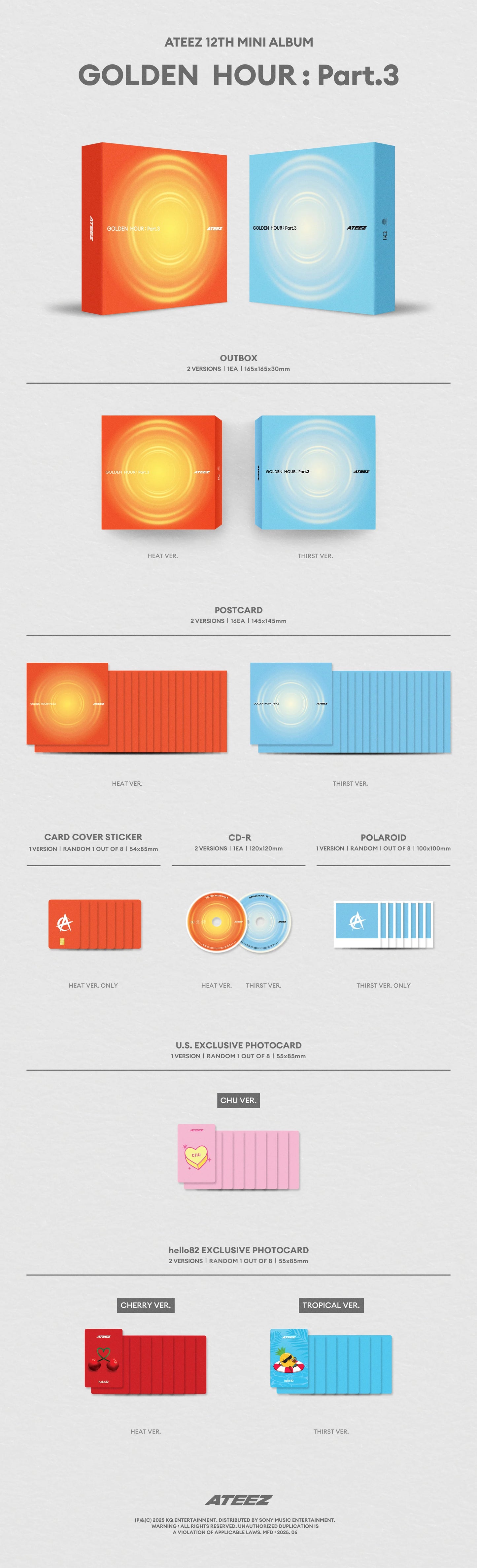(PREVENTA) ATEEZ - GOLDEN HOUR : Part.3 + HELLO82 GIFT