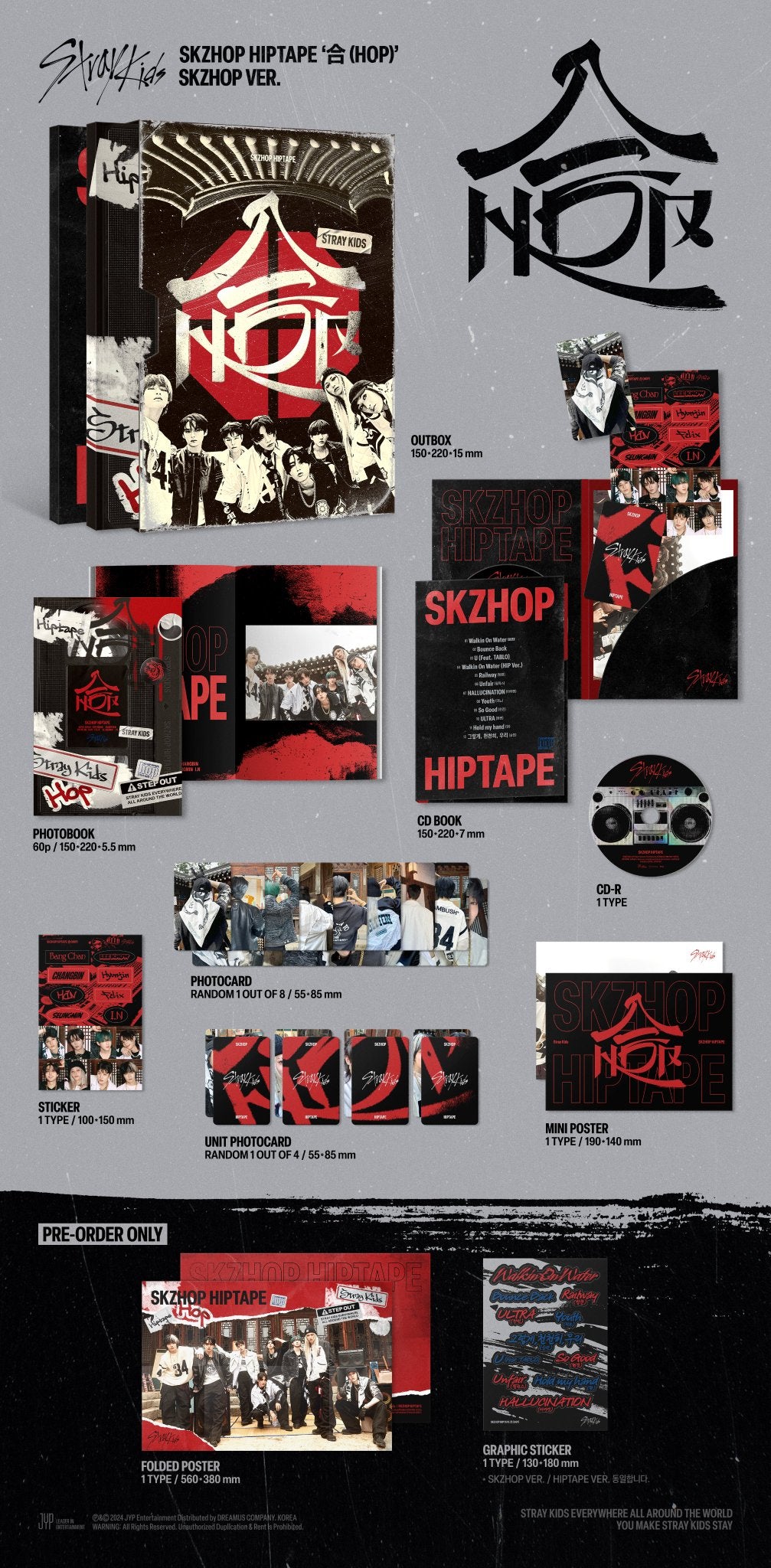 STRAY KIDS -  SKZHOP HIPTAPE 合 (HOP) + JYP GIFT