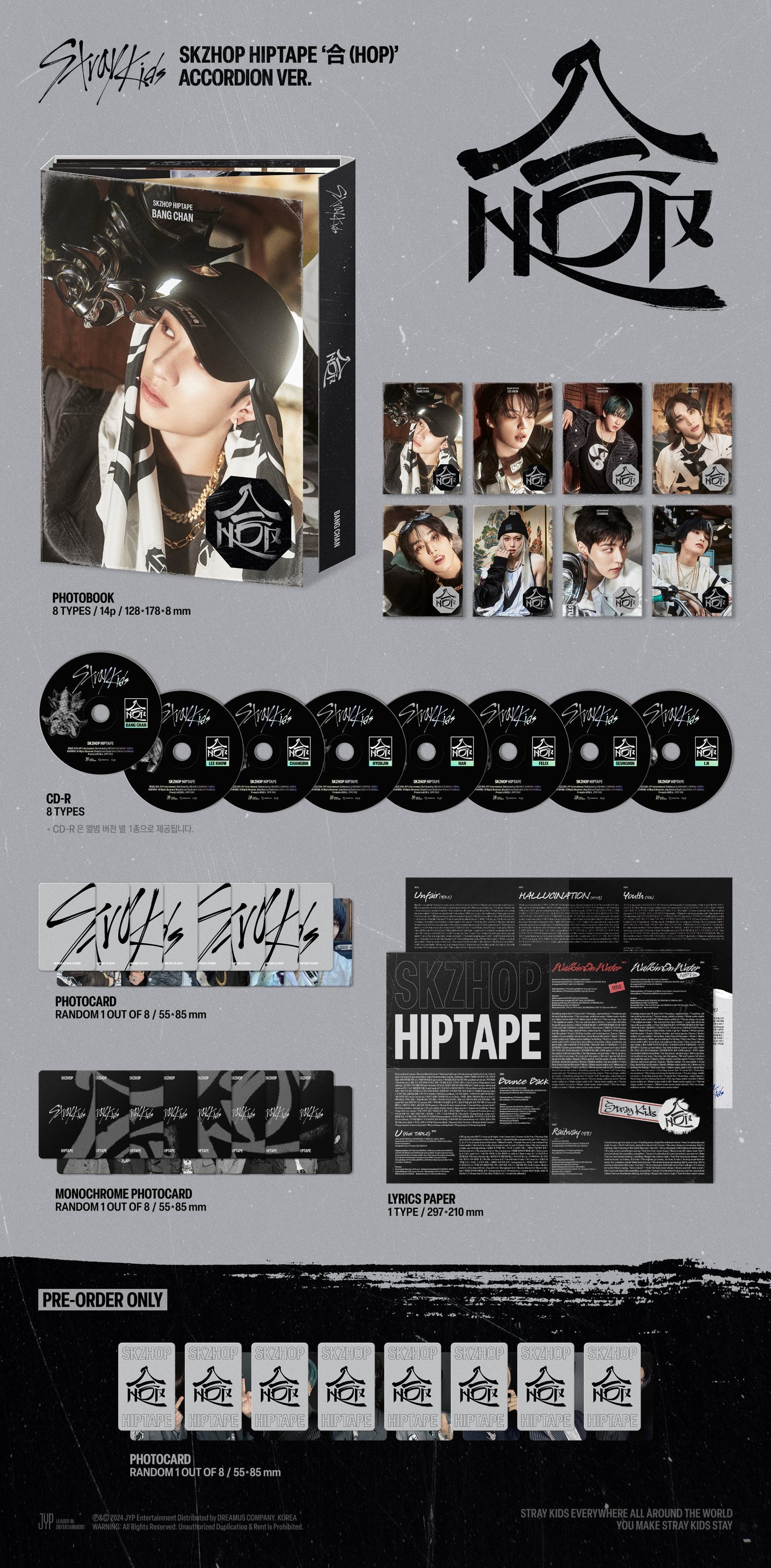STRAY KIDS -  SKZHOP HIPTAPE 合 (HOP) + JYP GIFT
