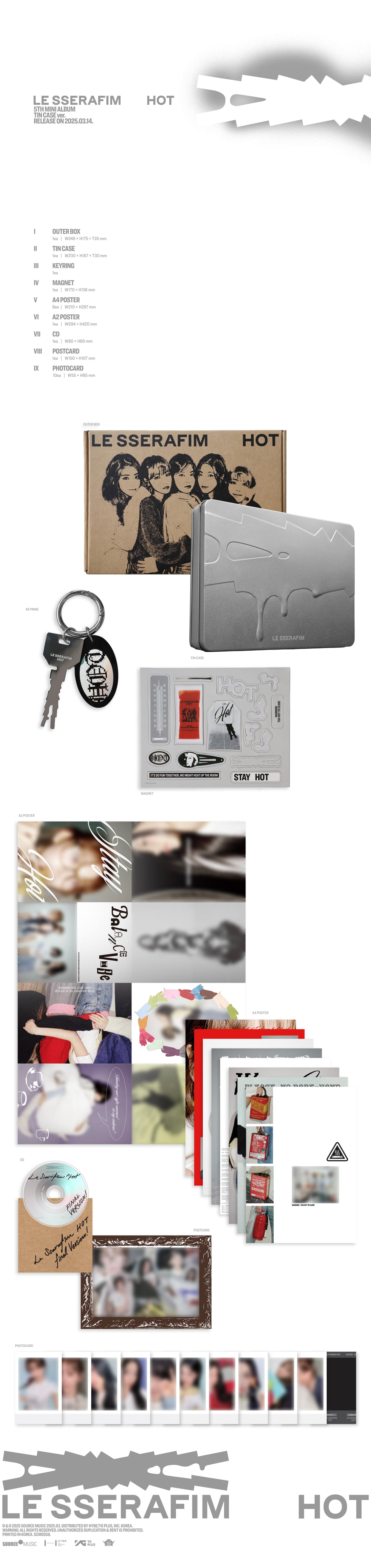 LE SSERAFIM - 5th Mini Album 'HOT' + WEVERSE GIFT