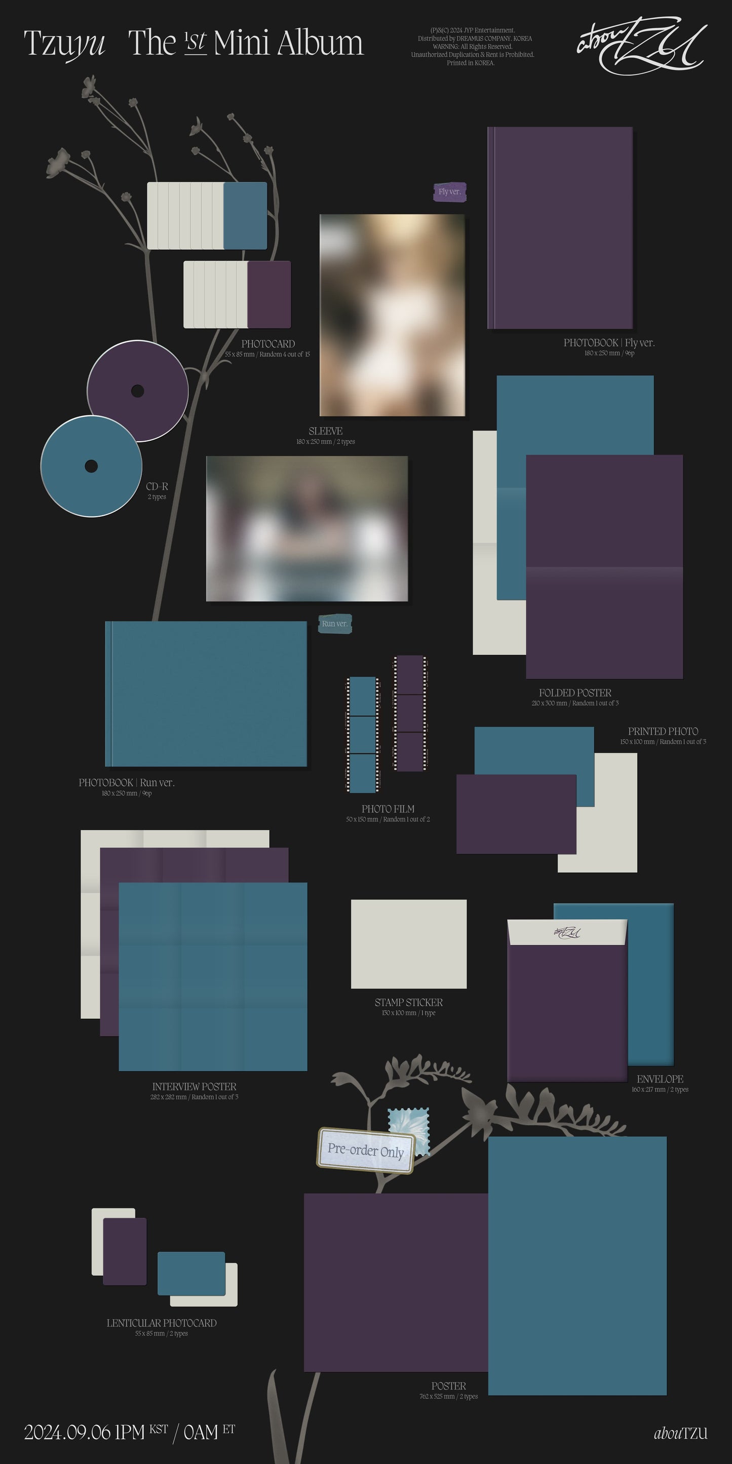 (SIGNED) TZUYU (TWICE) - 1st Mini Album 'ABOUTZU' + POSTAL AUTOGRAFIADA