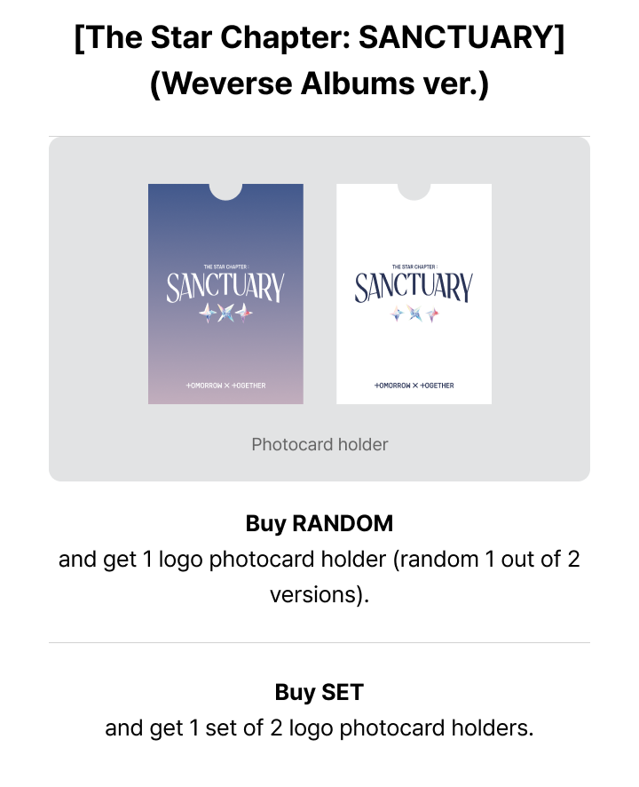 TOMORROW X TOGETHER - The Star Chapter: SANCTUARY + WEVERSE GIFT