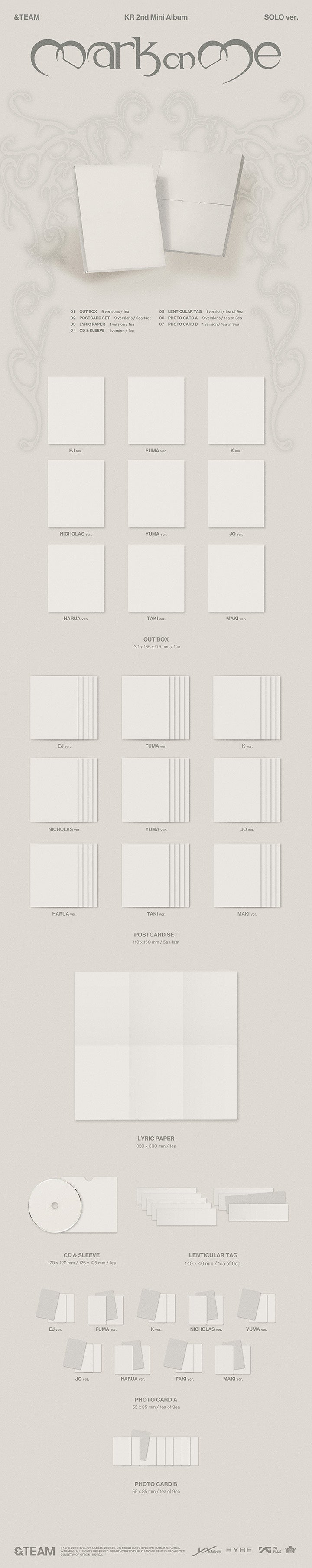 (PREVENTA) &TEAM - KR 2nd Mini Album 'MARK ON ME' + EARLY-BIRD WEVERSE GIFT