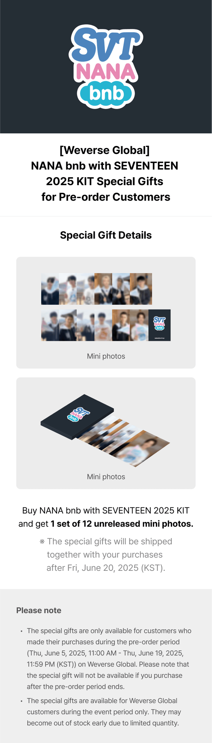 (PREVENTA) SEVENTEEN - NANA bnb with SEVENTEEN 2025 KIT + WEVERSE GIFT