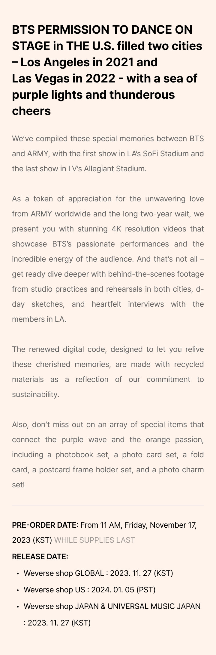 (PREVENTA) BTS - PERMISSION TO DANCE ON STAGE in THE US (7477144027271)