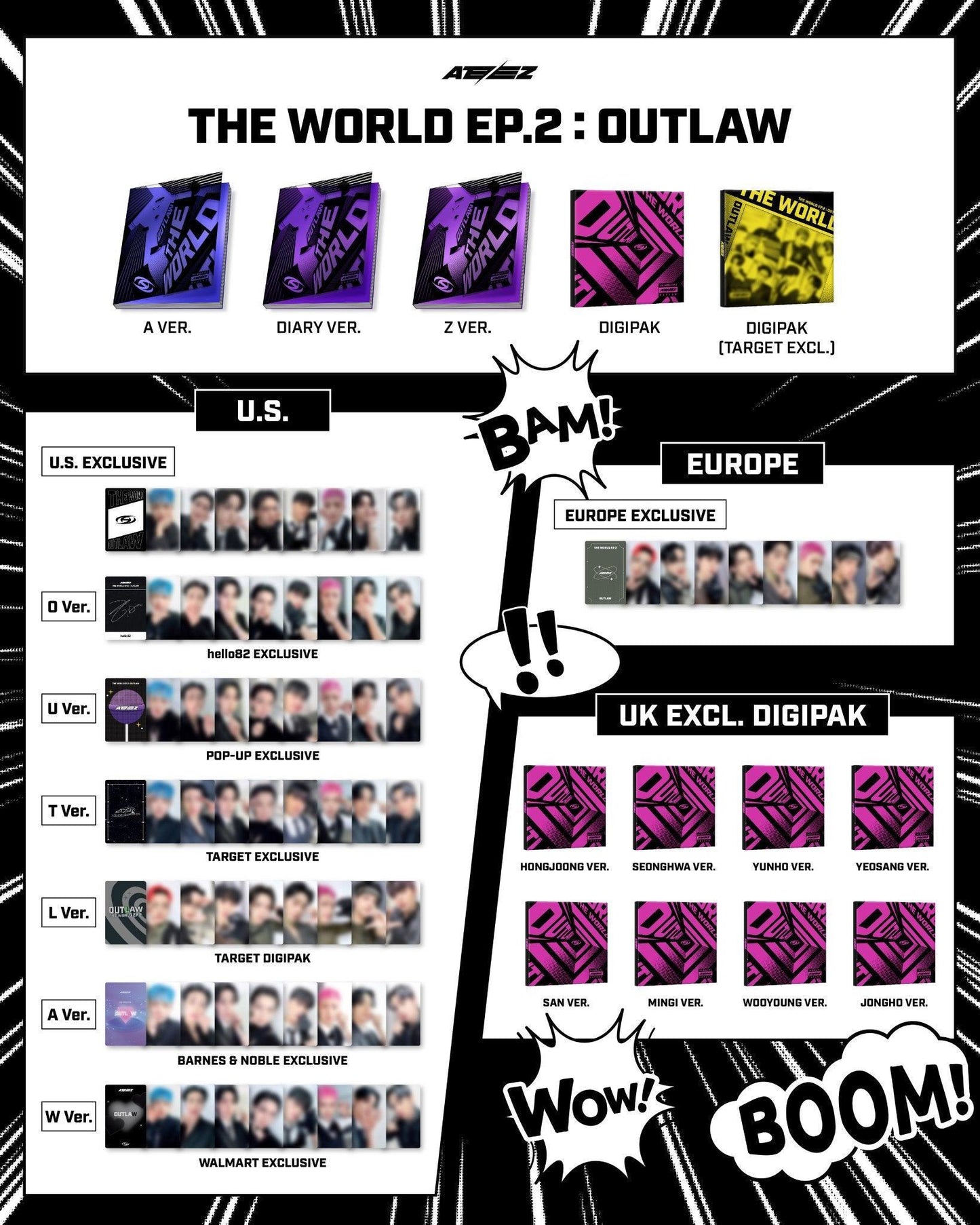 ATEEZ - THE WORLD EP.2 OUTLAW 9TH MINI ALBUM (Barnes & Noble Exclusive) - K-POP WORLD (7397344051335)