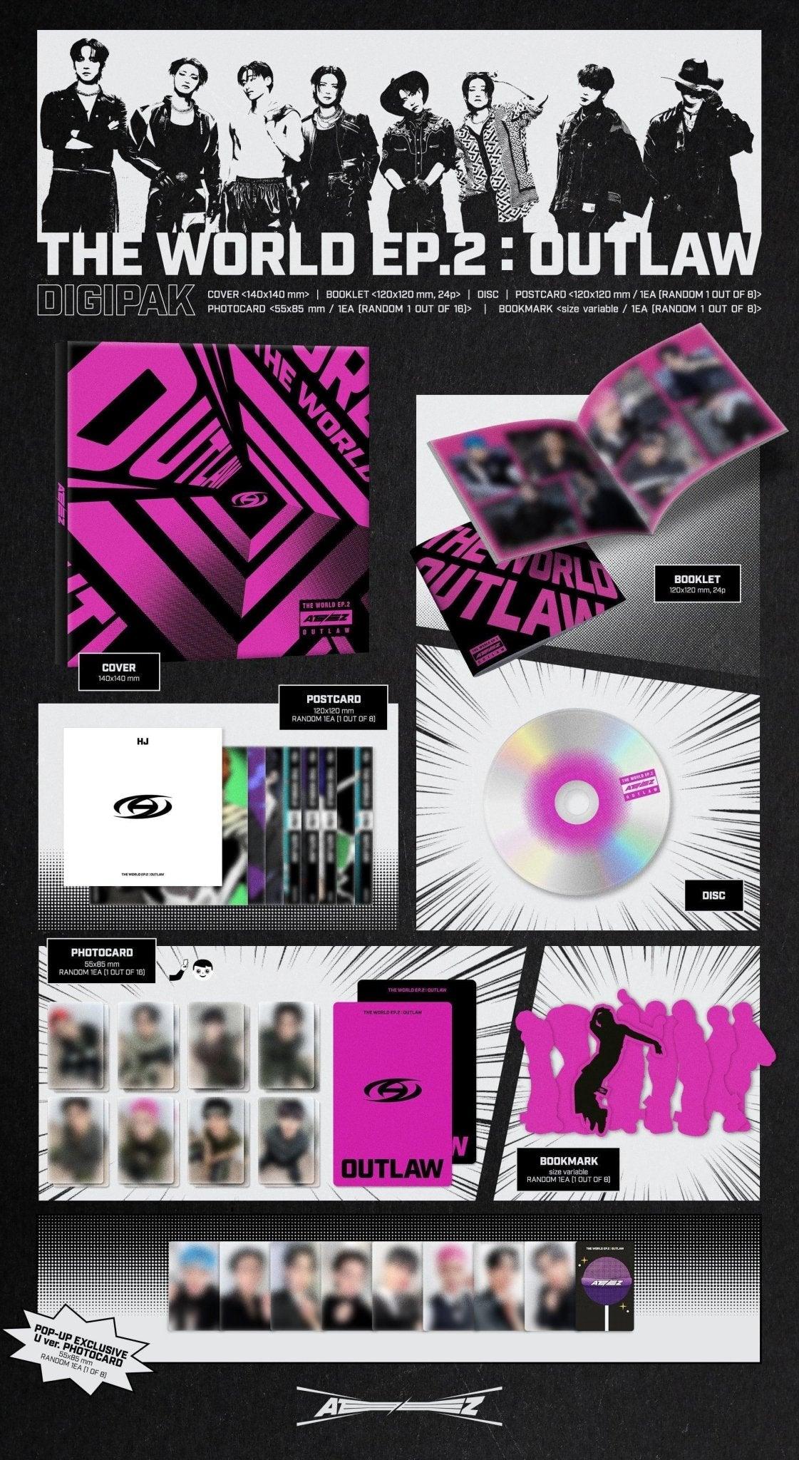 ATEEZ - THE WORLD EP.2 : OUTLAW - HELLO82 POP-UP EXCLUSIVE - K-POP WORLD (7403684069511)