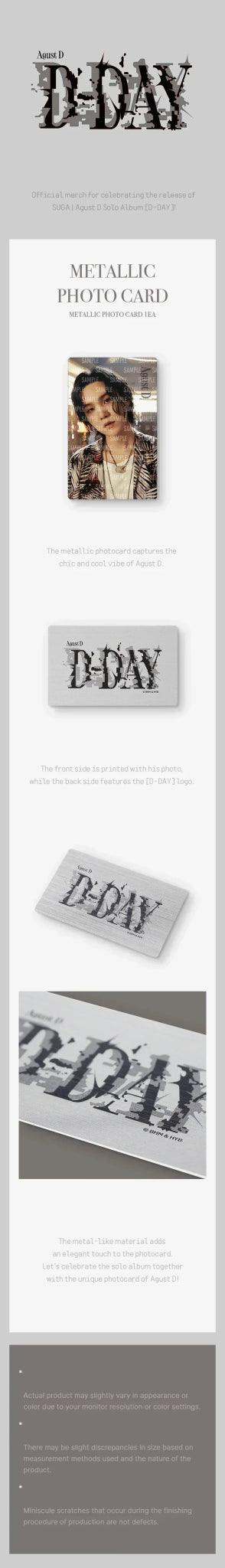 BTS SUGA AgustD - D-DAY ALBUM OFFICIAL MD - K-POP WORLD (7392971882631)