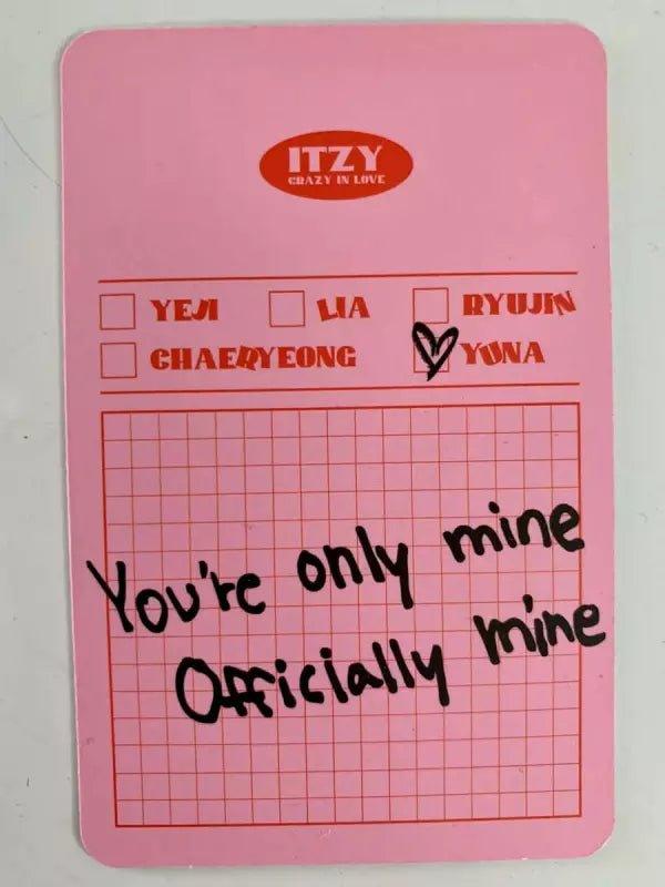 ITZY crazy in love photocards - K-POP WORLD (6767491088519)