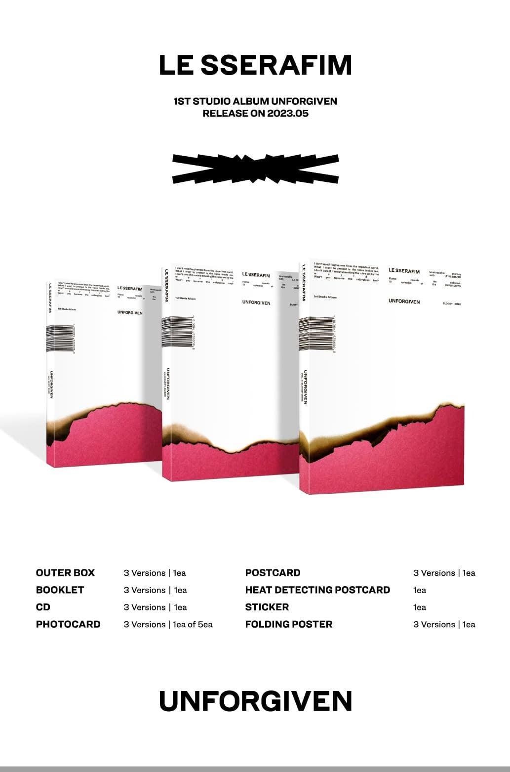 LE SSERAFIM - 1st Studio Album 'UNFORGIVEN' + WEVERSE GIFT - K-POP WORLD (7388336717959)