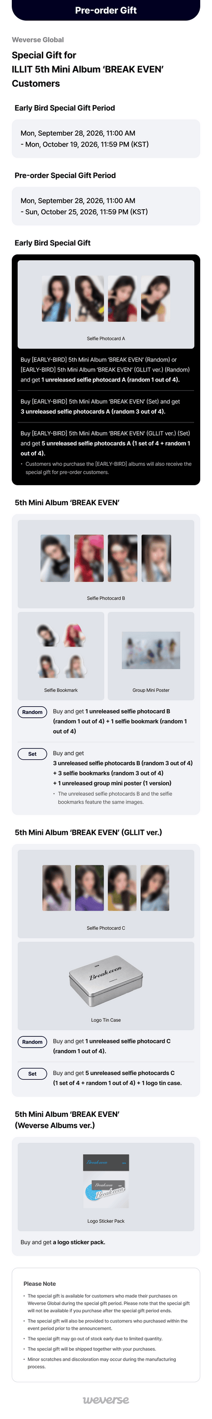 (PREVENTA) ILLIT - 5th Mini Album [BREAK EVEN] + WEVERSE GIFT (EARLY-BIRD)