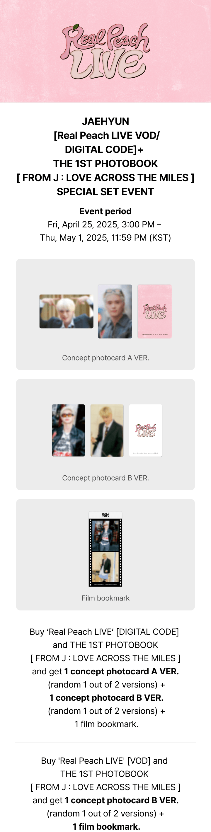 (PREVENTA) JAEHYUN - THE 1ST PHOTOBOOK [FROM J : LOVE ACROSS THE MILES] + WEVERSE GIFT