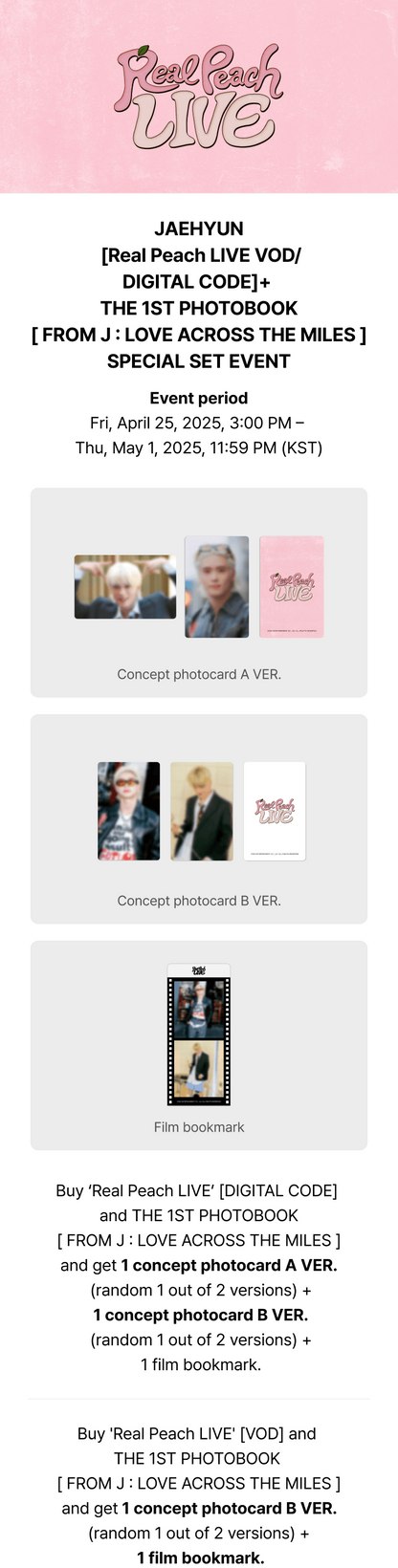 (PREVENTA) JAEHYUN - THE 1ST PHOTOBOOK [FROM J : LOVE ACROSS THE MILES] + WEVERSE GIFT