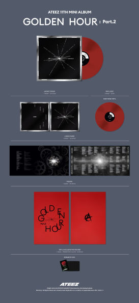 ATEEZ - 11th Mini Album [GOLDEN HOUR : Part.2] (Ruby Rose Vinyl) (B&N Exclusive)