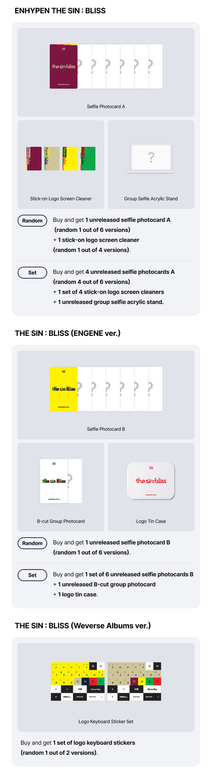 (PREVENTA) ENHYPEN - 8th Mini Album [THE SIN : BLISS] + WEVERSE GIFT