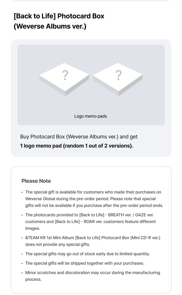 (PREVENTA) &TEAM - KR 1st Mini Album 'Back to Life' + WEVERSE GIFT