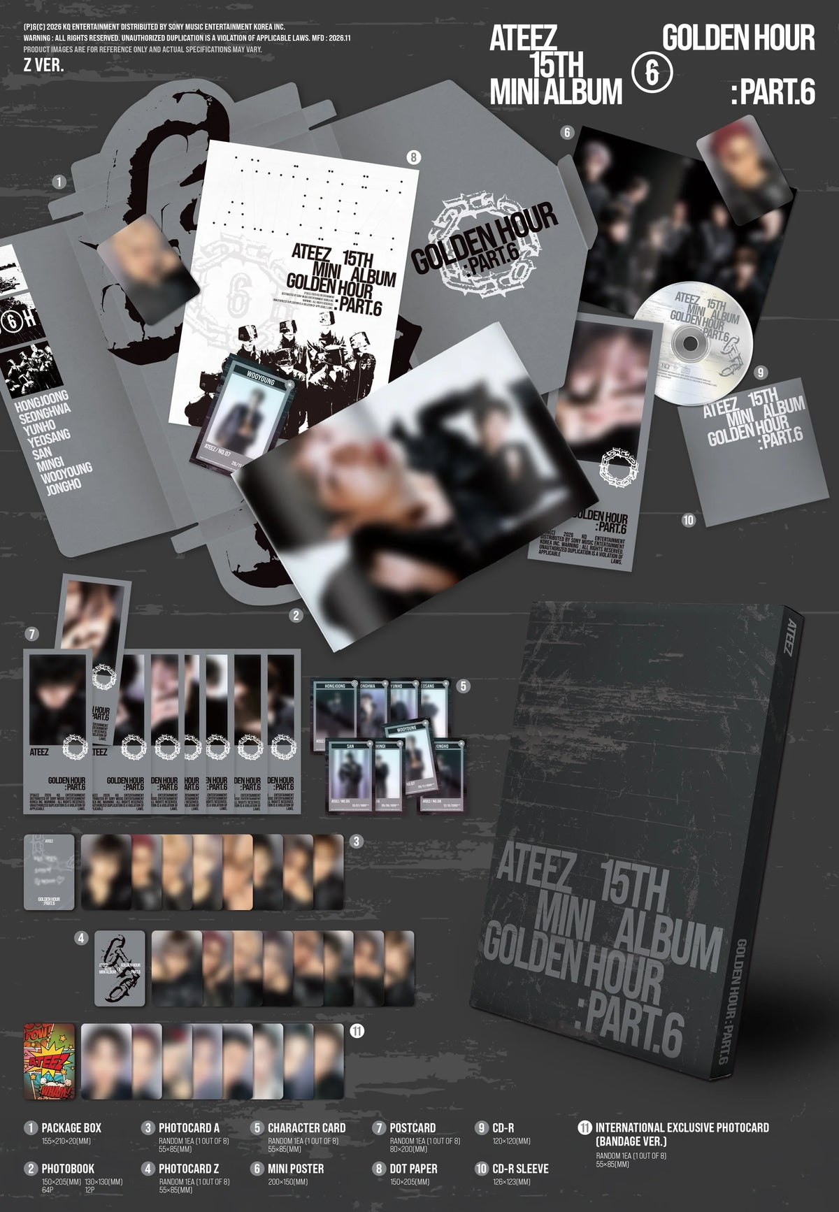 (PREVENTA) ATEEZ - 15TH MINI ALBUM [GOLDEN HOUR : Part.6] (SIGNED)