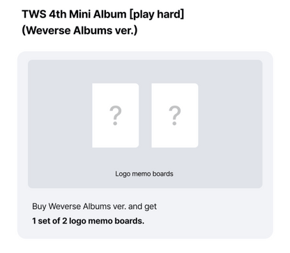 (PREVENTA) TWS - 4th Mini Album [PLAY HARD] + WEVERSE GIFT