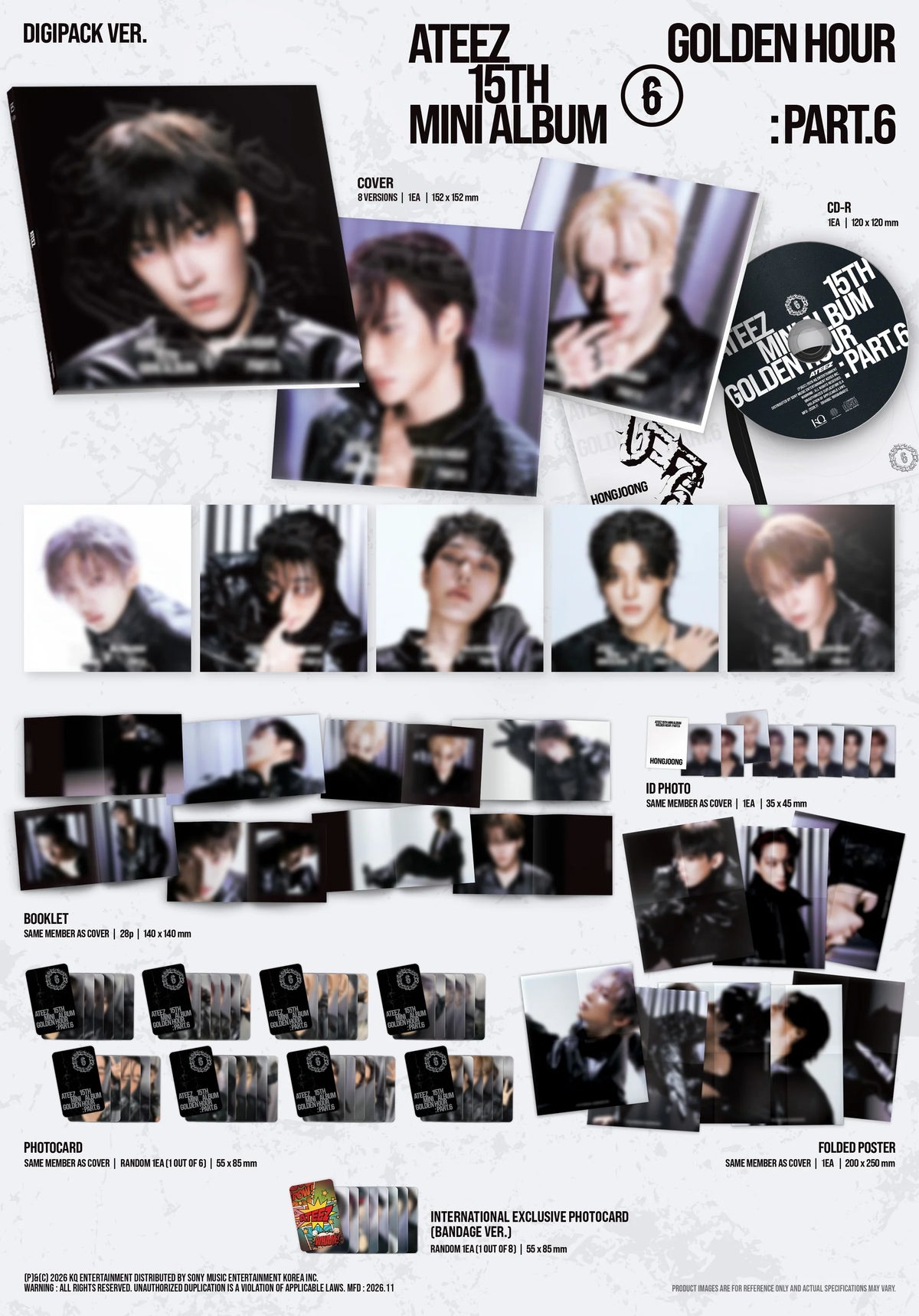 (PREVENTA) ATEEZ - 15TH MINI ALBUM [GOLDEN HOUR : Part.6] (SIGNED)