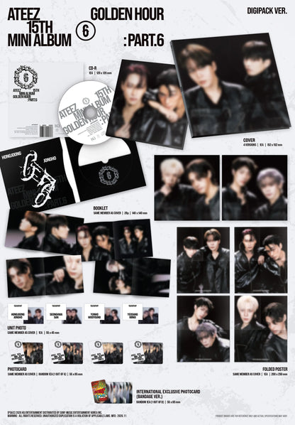 (PREVENTA) ATEEZ - 15TH MINI ALBUM [GOLDEN HOUR : Part.6] (SIGNED)