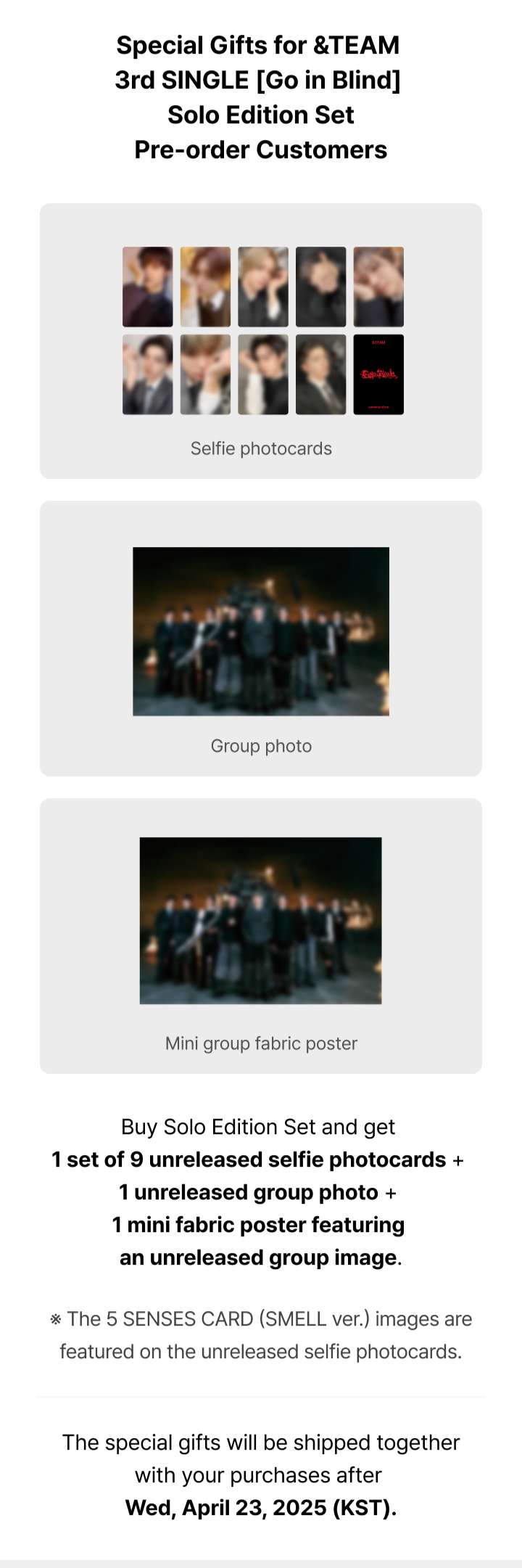 (PREVENTA) &TEAM - 3rd SINGLE 'Go in Blind' + WEVERSE GIFT