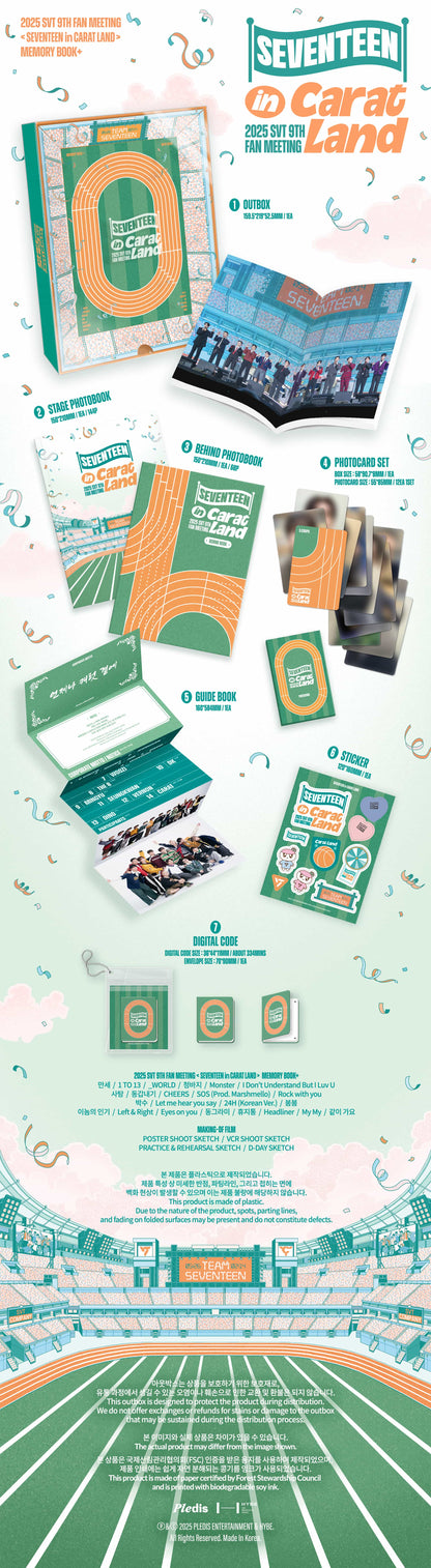 (PREVENTA) SEVENTEEN - 2025 SVT 9TH FAN MEETING [SEVENTEEN IN CARAT LAND] (MEMORY BOOK+)