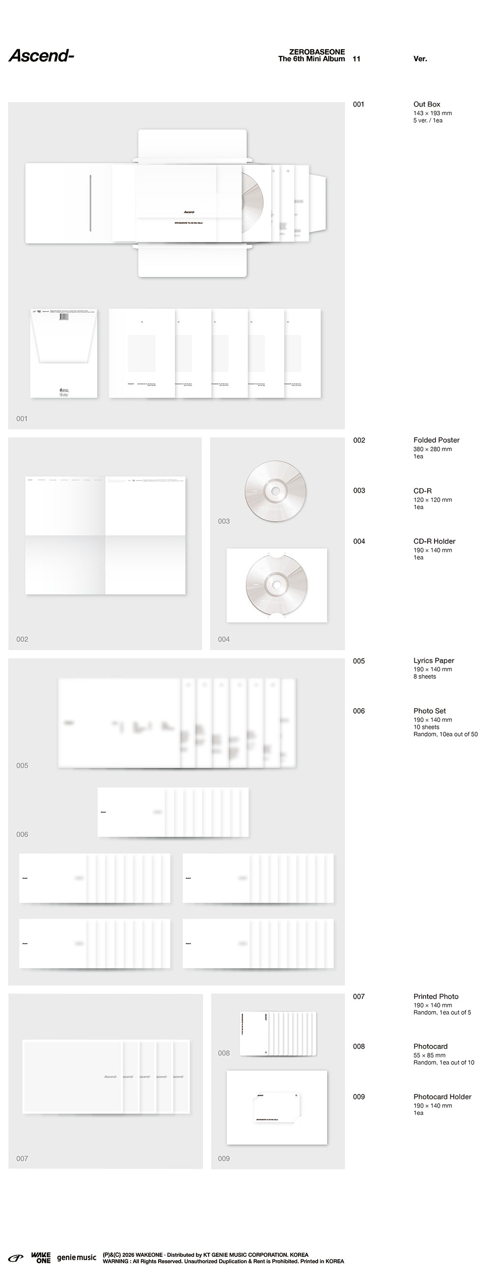 (PREVENTA) ZEROBASEONE - The 6th Mini Album [Ascend-] + APPLEMUSIC GIFT
