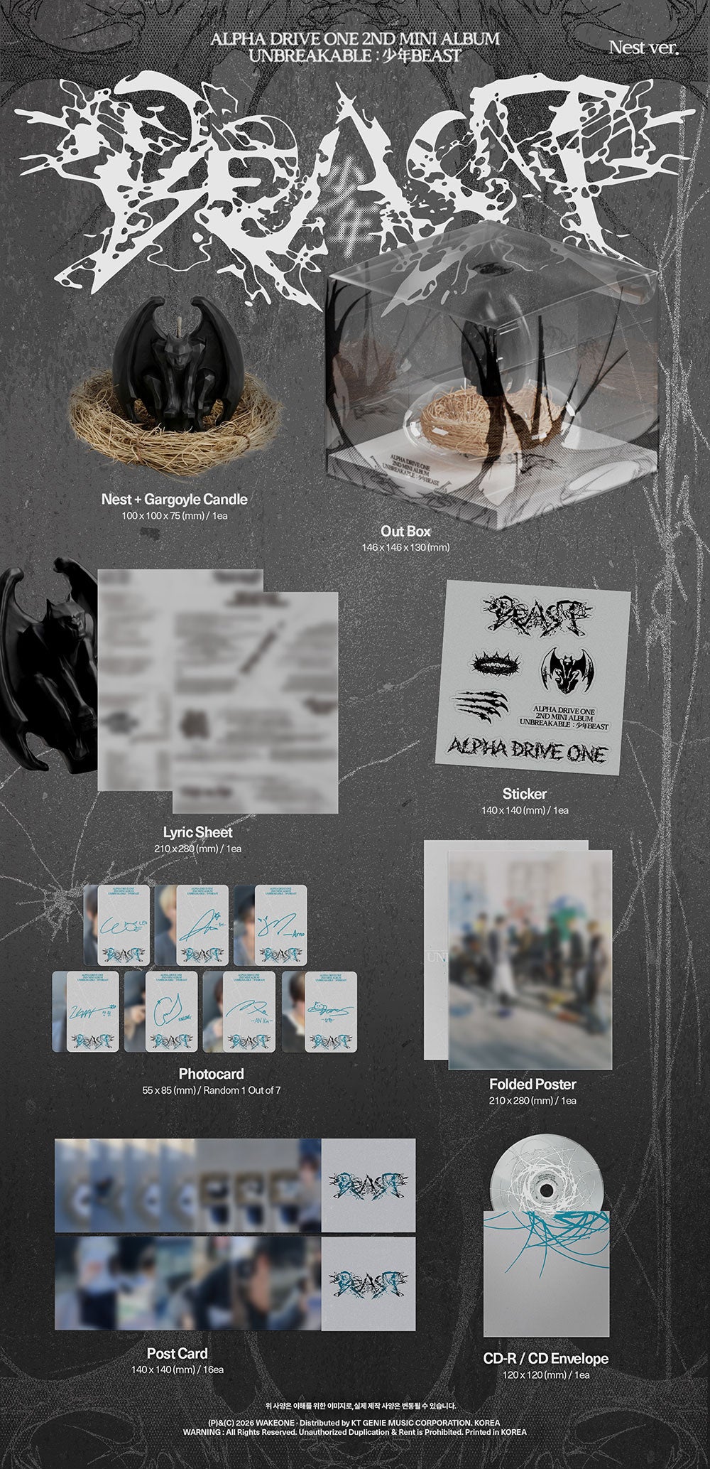 (PREVENTA) ALPHA DRIVE ONE - 2ND ALBUM [UNBREAKABLE : 少年BEAST]