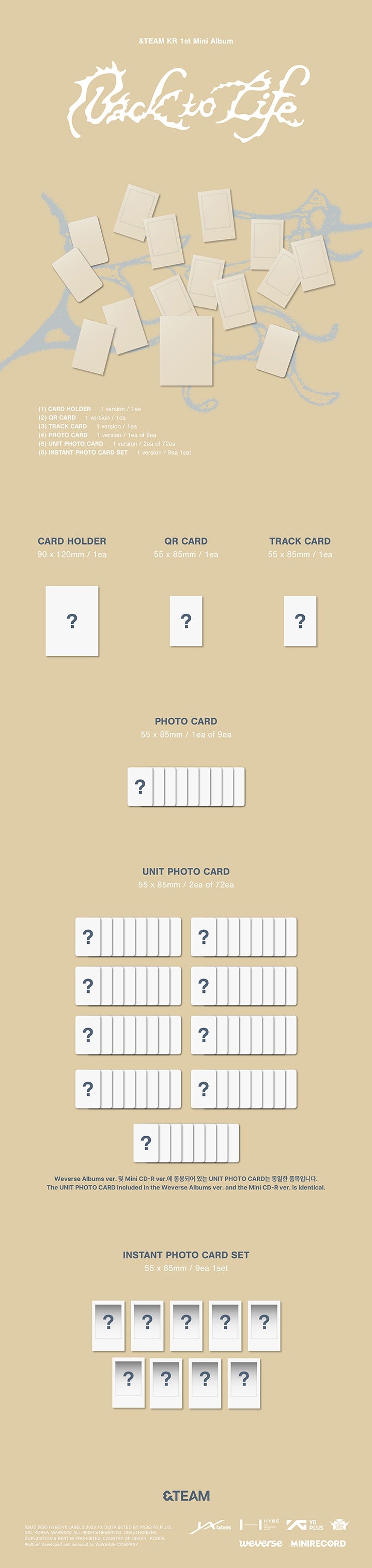 (PREVENTA) &TEAM - KR 1st Mini Album 'Back to Life' + WEVERSE GIFT