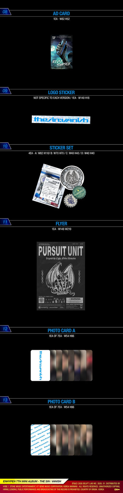 (PREVENTA) ENHYPEN - 7TH MINI ALBUM [THE SIN : VANISH] + TARGET EXCLUSIVE