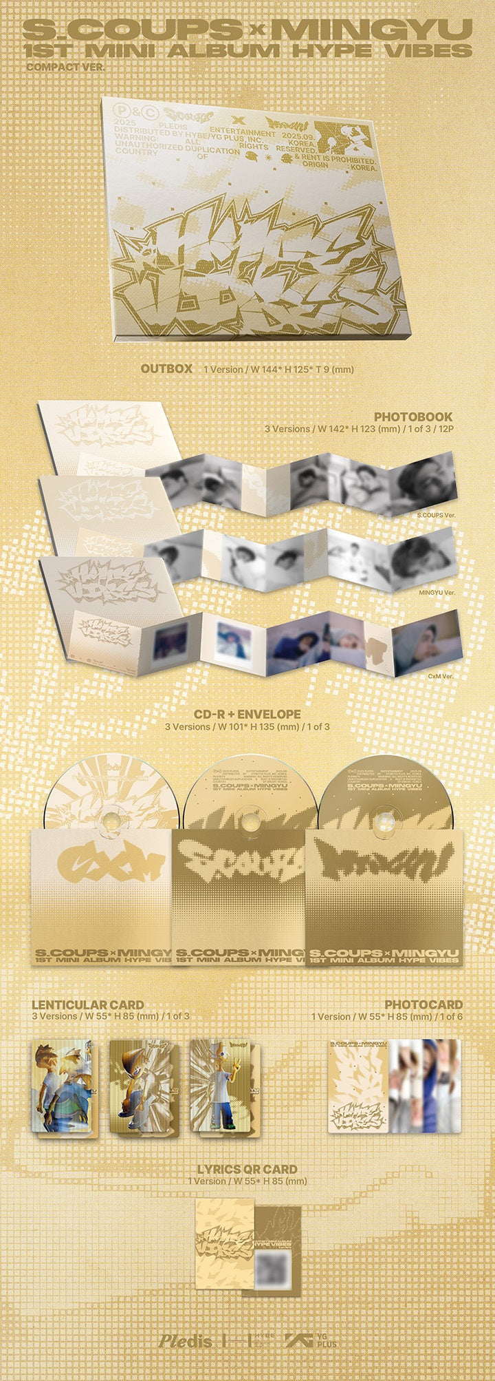 (PREVENTA) (SEVENTEEN) S.COUPS X MINGYU - 1ST MINI ALBUM [HYPE VIBES] + MAKESTAR GIFT