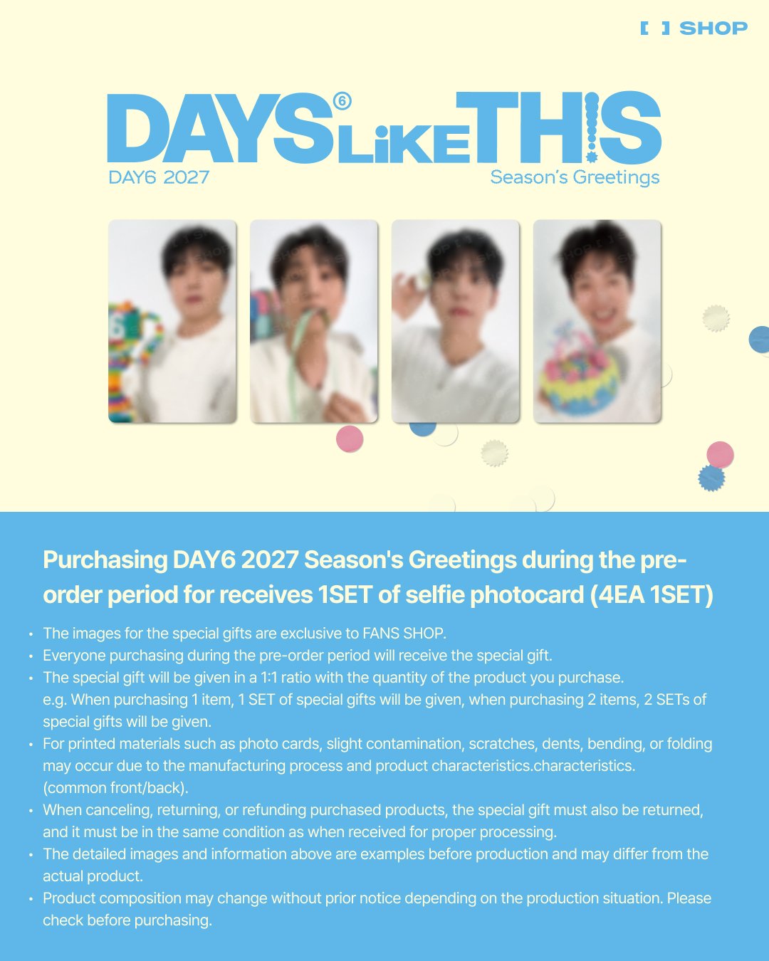 (PREVENTA) DAY6- 2027 SEASON’S GREETINGS [DAYS LIKE THIS] + FANS SHOP GIFT