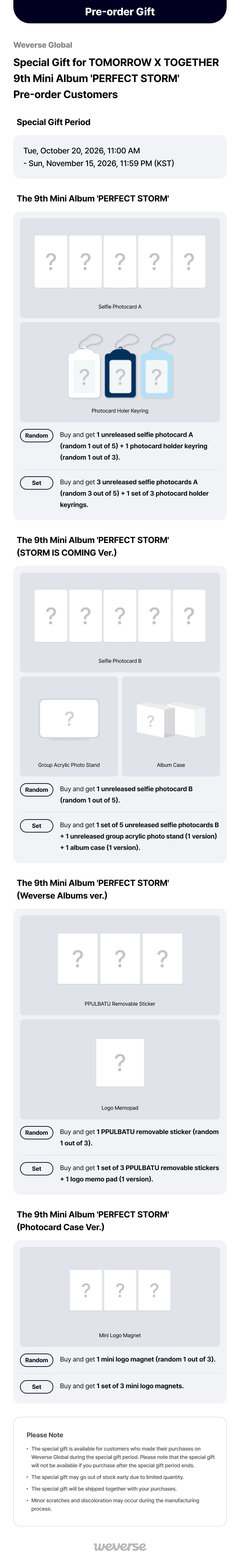 (PREVENTA) TXT - 9th Mini Album [PERFECT STORM] + WEVERSE GIFT