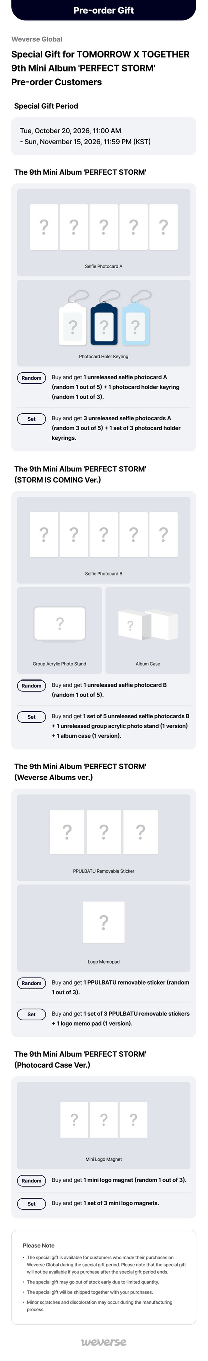(PREVENTA) TXT - 9th Mini Album [PERFECT STORM] + WEVERSE GIFT