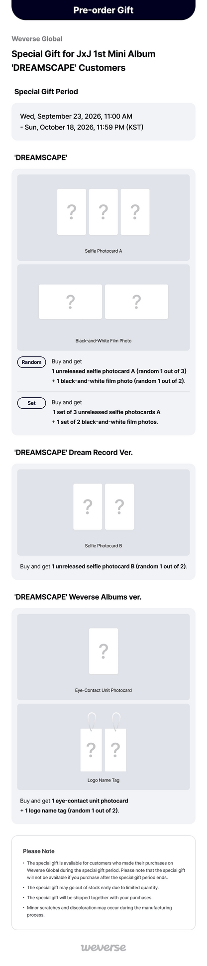 (PREVENTA) JEONGHANXJOSHUA (SEVENTEEN) - 1st Mini Album ‘DREAMSCAPE' + WEVERSE GIFT