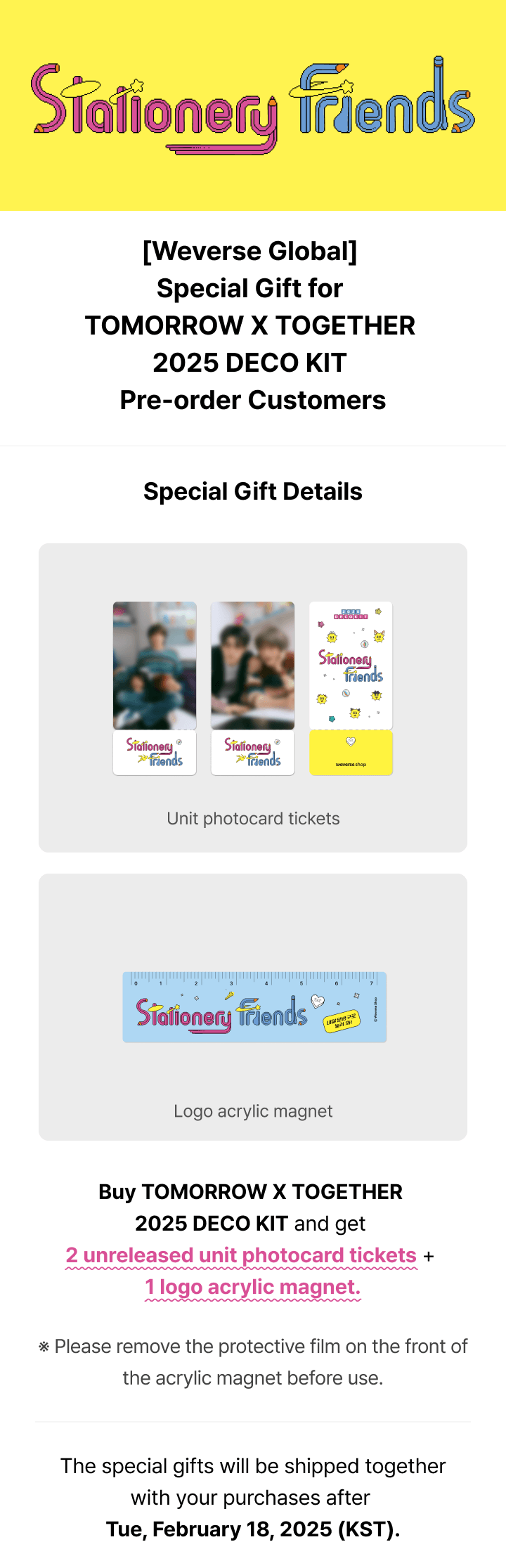 TOMORROW X TOGETHER - 2025 DECO KIT + WEVERSE GIFT