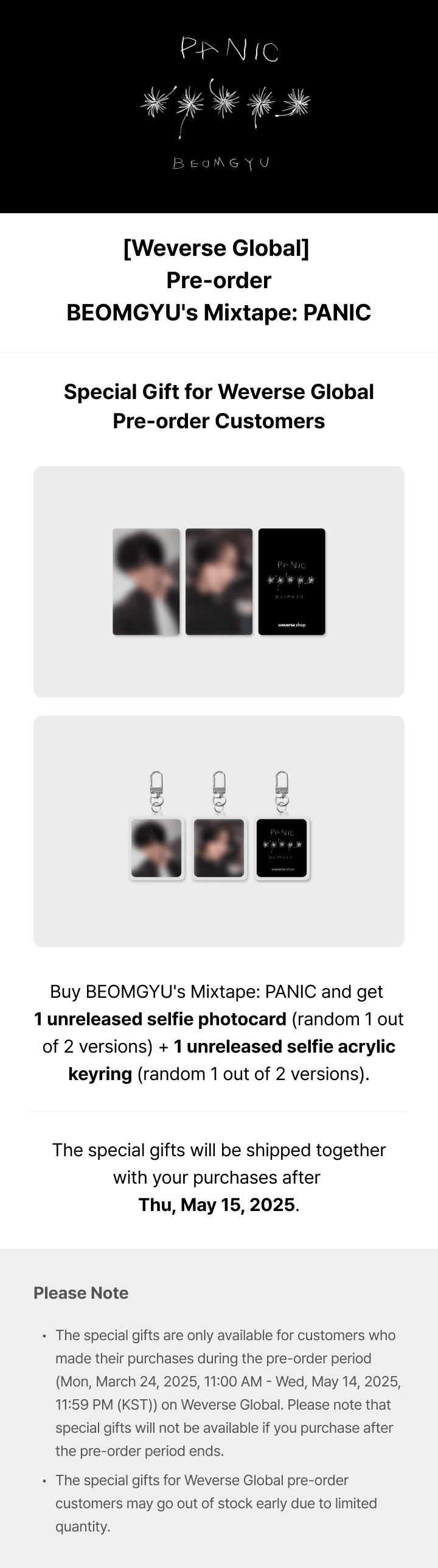 2da (PREVENTA) BEOMGYU (TXT) - BEOMGYU's Mixtape: Panic + WEVERSE GIFT