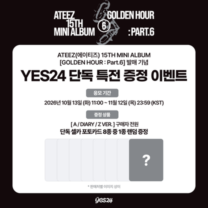 (PREVENTA) ATEEZ - 15TH MINI ALBUM [GOLDEN HOUR : Part.6] + YES24 GIFT