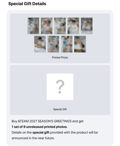 (PREVENTA) &TEAM - 2027 SEASON’S GREETINGS [Who Ate the Cake?]+ WEVERSE GIFT