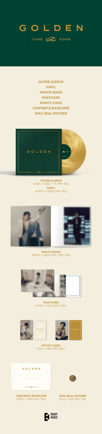 Jung Kook (BTS) - 'GOLDEN' LP