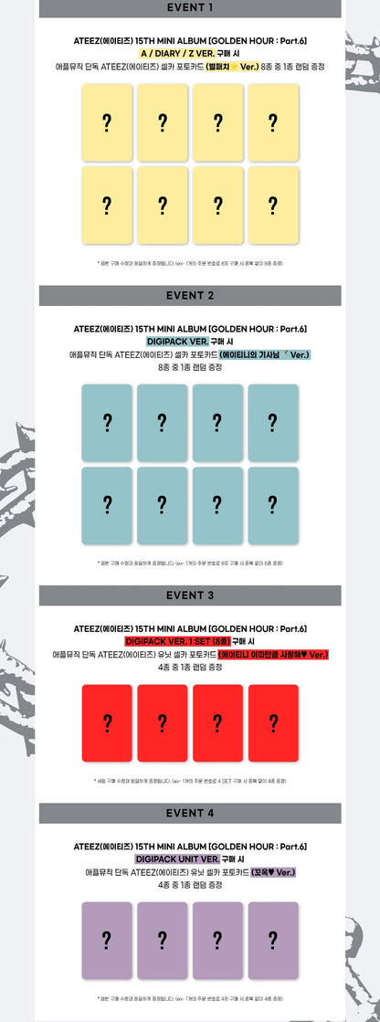 (PREVENTA) ATEEZ - 15TH MINI ALBUM [GOLDEN HOUR : Part.6] + APPLEMUSIC GIFT