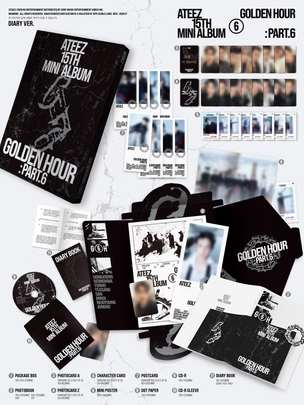 (PREVENTA) ATEEZ - 15TH MINI ALBUM [GOLDEN HOUR : Part.6] + SOUNDWAVE GIFT
