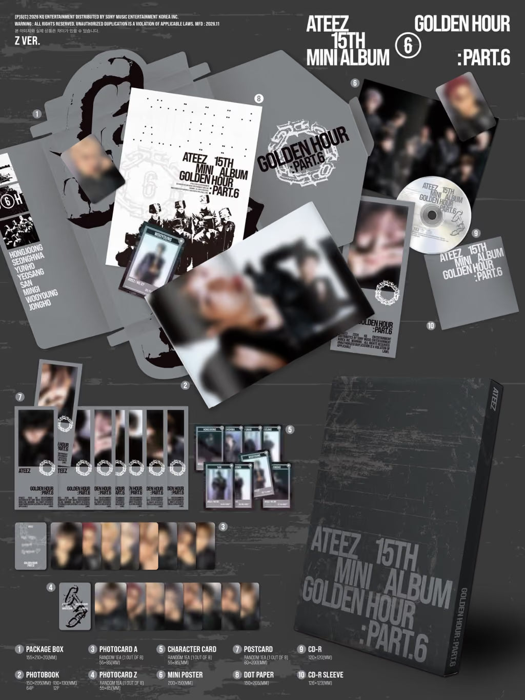 (PREVENTA) ATEEZ - 15TH MINI ALBUM [GOLDEN HOUR : Part.6] + SOUNDWAVE GIFT