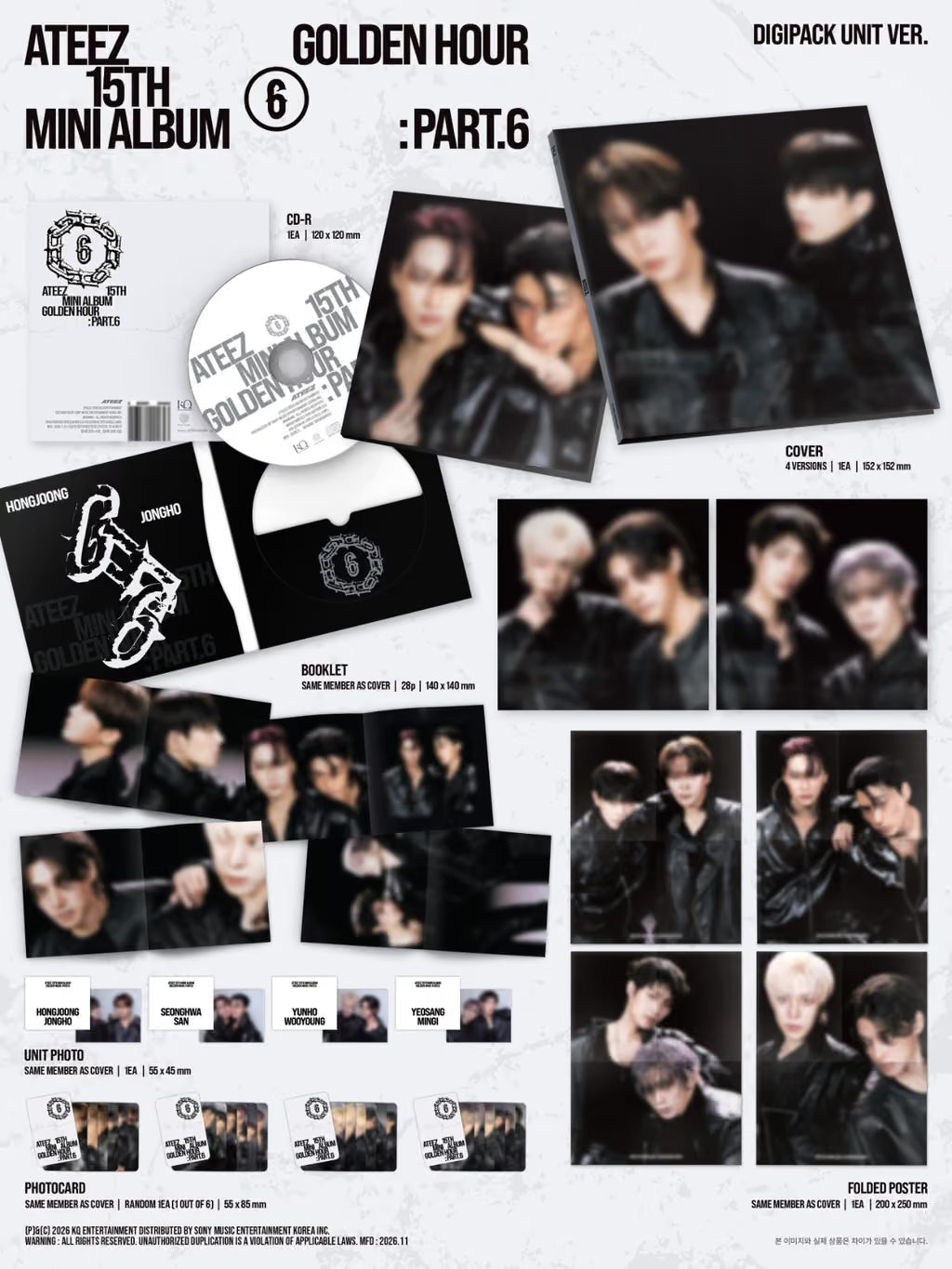 (PREVENTA) ATEEZ - 15TH MINI ALBUM [GOLDEN HOUR : Part.6] + SOUNDWAVE GIFT