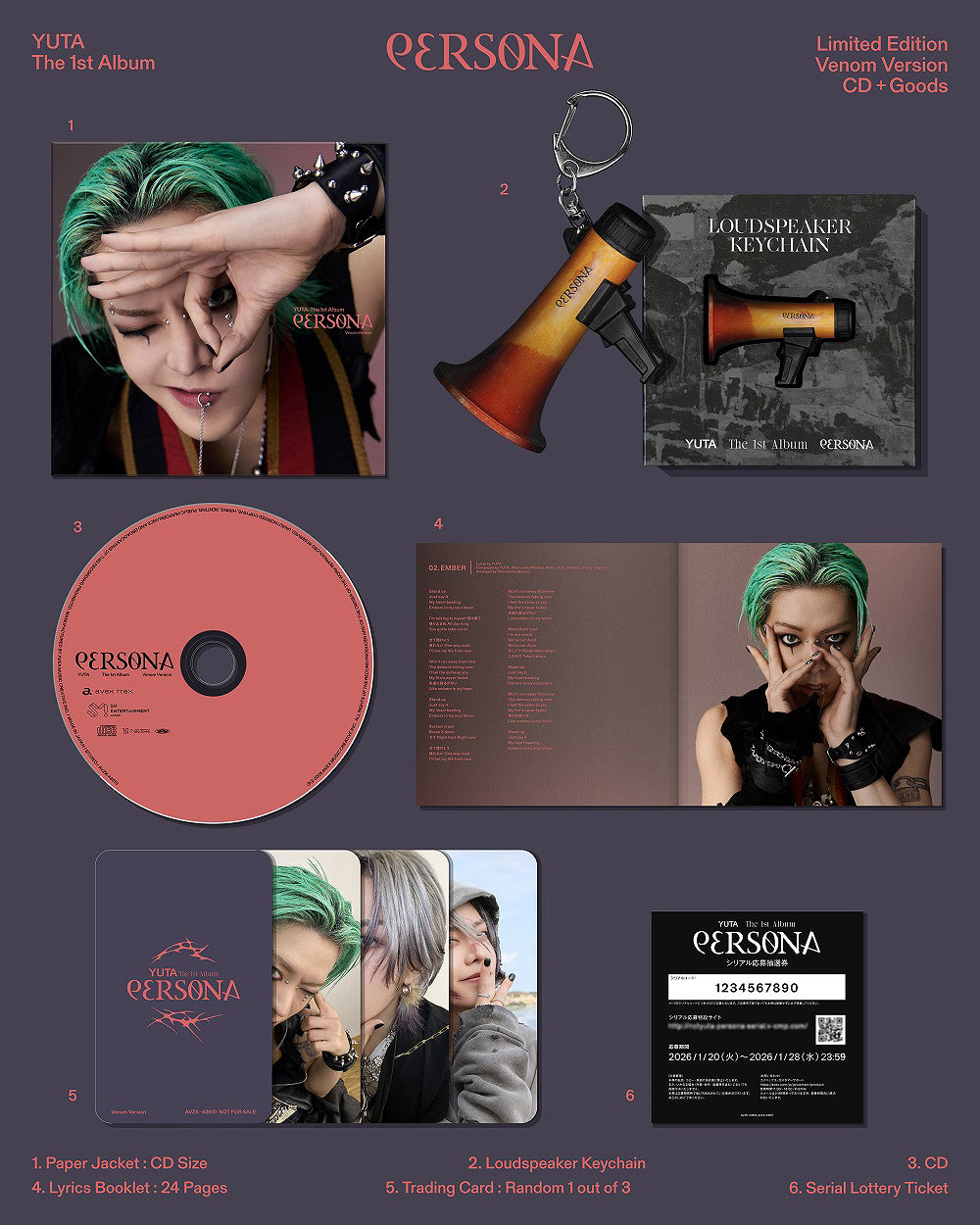 (PREVENTA) YUTA - PERSONA (Venom Version) [w/ Goods, Limited Edition] [Cardboard Sleeve (mini LP)]