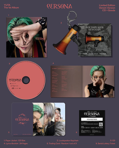 (PREVENTA) YUTA - PERSONA (Venom Version) [w/ Goods, Limited Edition] [Cardboard Sleeve (mini LP)]