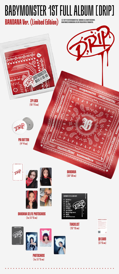 BABYMONSTER - 1st FULL ALBUM [DRIP] BANDANA Ver. (Limited Edition)
