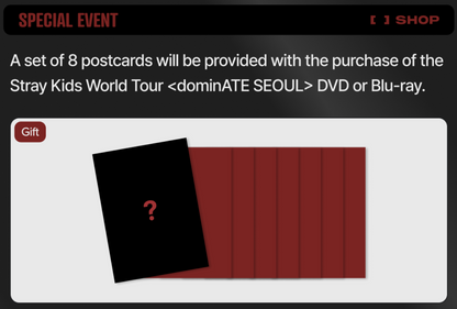 (PREVENTA) STRAY KIDS - World Tour [dominATE SEOUL] DVD + FANS SHOP GIFT