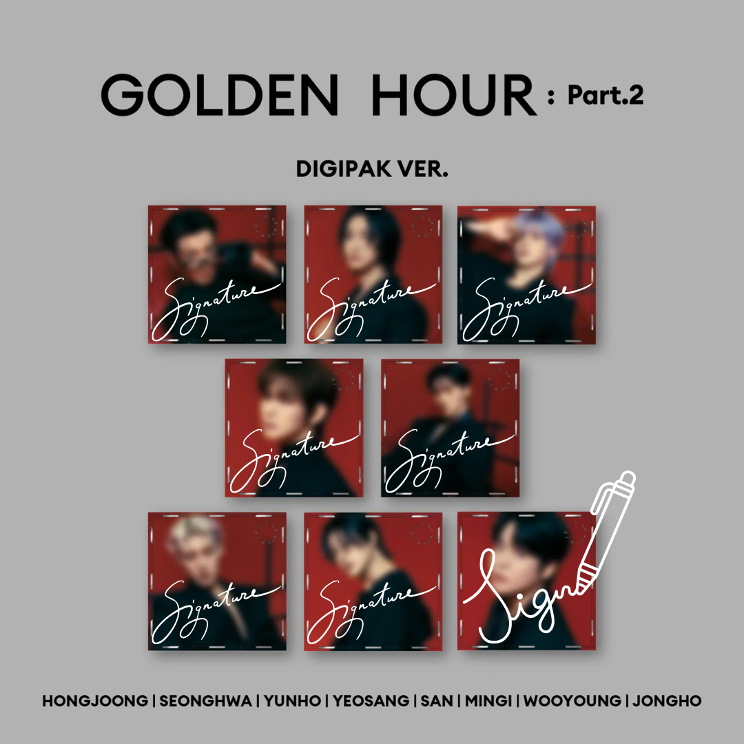 SIGNED) ATEEZ - GOLDEN HOUR : Part.2 - hello82 Exclusive (Digipak